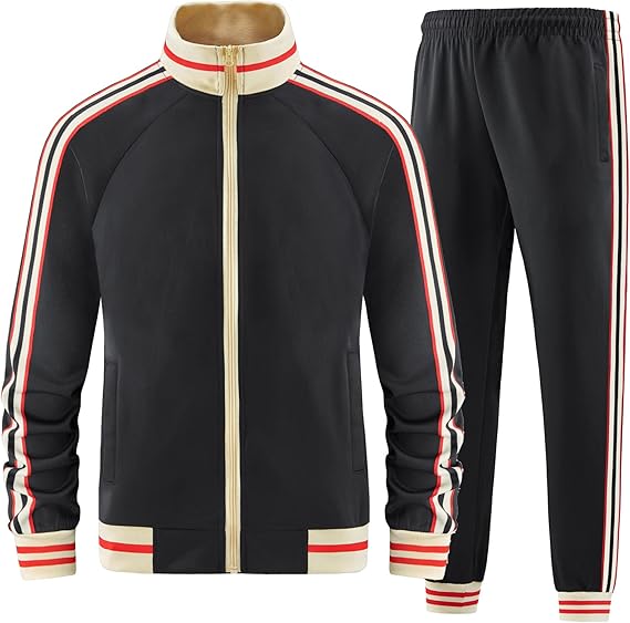 1 Men Track Suits Sets Long Sleeve Full-zip - Image 1