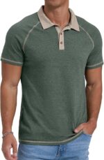 Mens Short Sleeve Polo T-Shirts Cotton Golf T-Shirts - Image 5