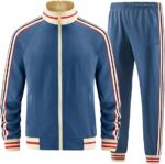 Men Track Suits Sets Long Sleeve Full-zip