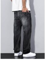 Mens Classic Relaxed Fit Jeans Straight /  Baggy Denim - Image 2