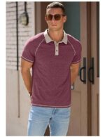 Mens Short Sleeve Polo T-Shirts Cotton Golf T-Shirts - Image 3