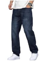 Mens Classic Relaxed Fit Jeans Straight /  Baggy Denim - Image 3