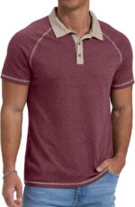 Mens Short Sleeve Polo T-Shirts Cotton Golf T-Shirts - Image 5