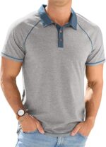 Mens Short Sleeve Polo T-Shirts Cotton Golf T-Shirts - Image 2
