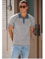 Mens Short Sleeve Polo T-Shirts Cotton Golf T-Shirts - Image 3