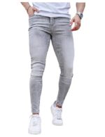 Men's Skinny Jeans Stretch Ripped Tapered Leg