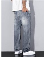 Mens Classic Relaxed Fit Jeans Straight /  Baggy Denim - Image 2