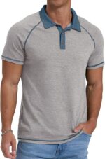 Mens Short Sleeve Polo T-Shirts Cotton Golf T-Shirts - Image 5
