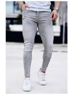 Men's Skinny Jeans Stretch Ripped Tapered Leg - Image 2
