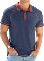Mens Short Sleeve Polo T-Shirts Cotton Golf T-Shirts - Image 5