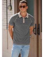Mens Short Sleeve Polo T-Shirts Cotton Golf T-Shirts - Image 3