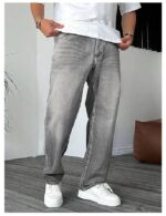 Mens Classic Relaxed Fit Jeans Straight /  Baggy Denim - Image 5