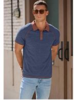 Mens Short Sleeve Polo T-Shirts Cotton Golf T-Shirts - Image 4