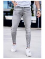 Men's Skinny Jeans Stretch Ripped Tapered Leg - Image 4