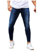 Men's Skinny Jeans Stretch Ripped Tapered Leg - Image 2
