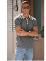 Mens Short Sleeve Polo T-Shirts Cotton Golf T-Shirts