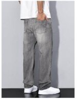 Mens Classic Relaxed Fit Jeans Straight /  Baggy Denim - Image 4