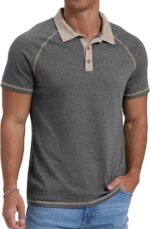 Mens Short Sleeve Polo T-Shirts Cotton Golf T-Shirts - Image 5