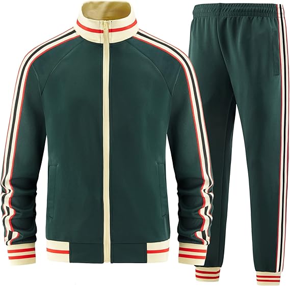 4 Men Track Suits Sets Long Sleeve Full-zip - Image 1