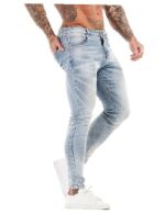 Men's Skinny Jeans Stretch Ripped Tapered Leg - Image 4