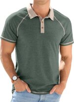 Mens Short Sleeve Polo T-Shirts Cotton Golf T-Shirts - Image 2