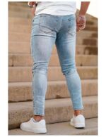 Men's Skinny Jeans Stretch Ripped Tapered Leg - Image 2