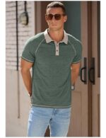 Mens Short Sleeve Polo T-Shirts Cotton Golf T-Shirts