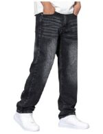 Mens Classic Relaxed Fit Jeans Straight /  Baggy Denim - Image 3